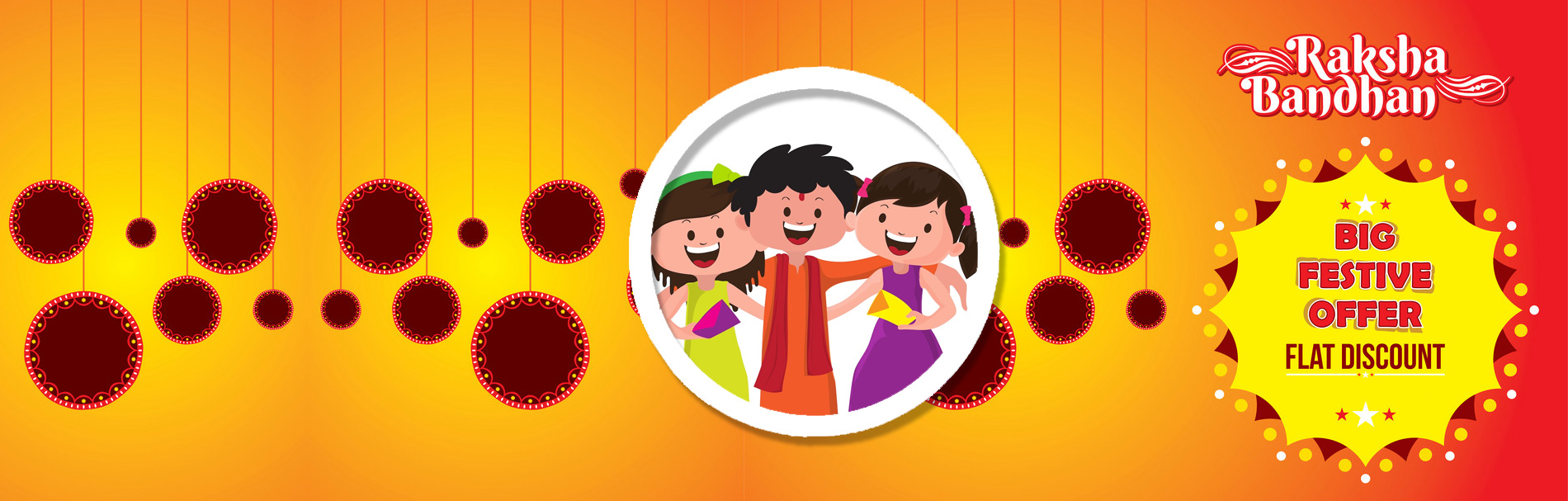 Happy Raksha Bandhan Festival Kids Banner